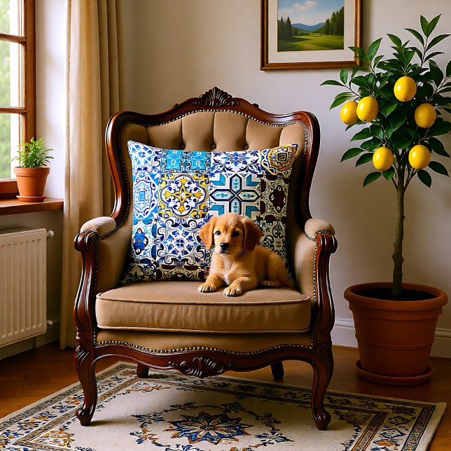 🤩 Schöne Mischung von Azulejos Throw Kissen (🤩 Beautiful mix of Azulejos Throw Pillow)