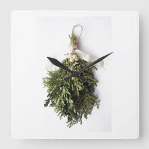 "SCHÖNE MISTEL" WEIHNACHTSUHR QUADRATISCHE WANDUHR