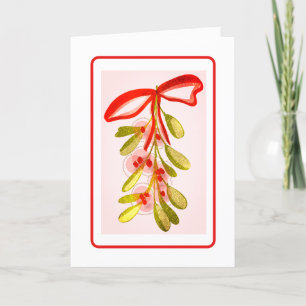 Schöne Mistletoe Pflanze Digital Painted Look Karte