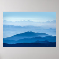 Schöne Misty Mountain Range | Blaue Strahlung