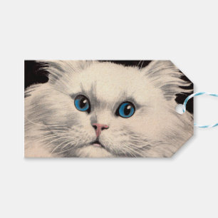 schöne mit Augen weiße Katze Geschenkanhänger