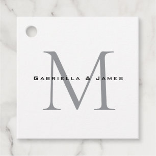 Schöne Mit Monogramm Schwarz-weiße Graukalligraphi Geschenkanhänger