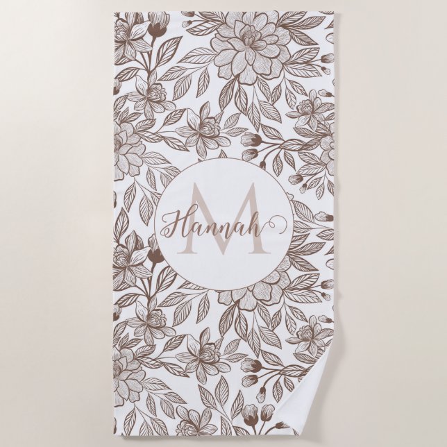 Schöne Mocha Mousse Vintag Strandtuch (Vorderseite)