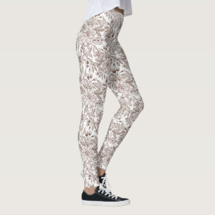 Schöne Mocha-Mousse-Vintage-Blumen Leggings