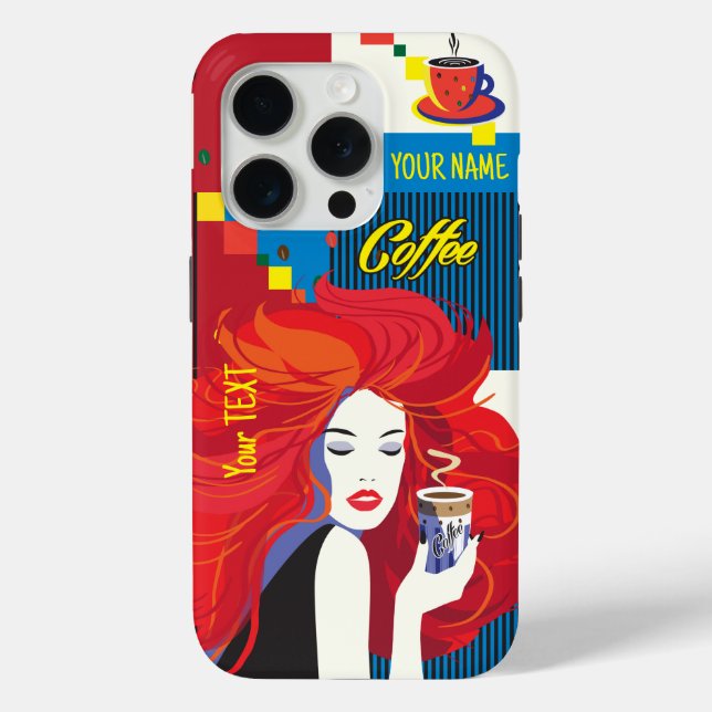 Schöne Mode Frau und Kaffee POP-ART Trendy Case-Mate iPhone Hülle (Rückseite)