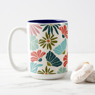 Schöne moderne Blume Zweifarbige Tasse