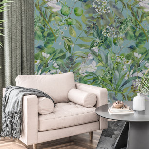 Schöne moderne botanische Blume und Blätter Tapete