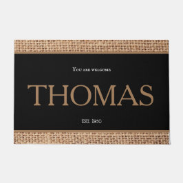 Schöne moderne Designfamilie braune schwarze Grenz Fußmatte