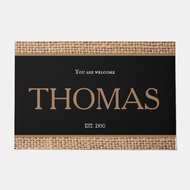 Schöne moderne Designfamilie braune schwarze Grenz Fußmatte (Vorderseite)