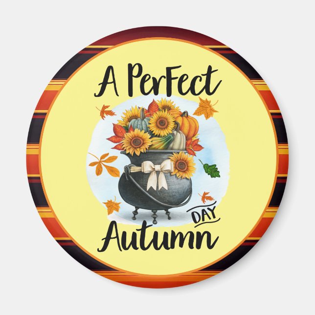 Schöne, moderne Erntedank Herbstkollektion Magnet (Vorne)