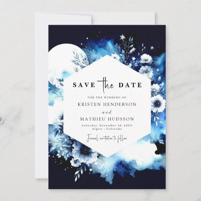 Schöne moderne Hochzeit Save The Date (Vorderseite)