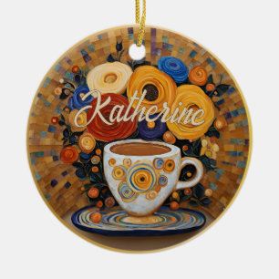 Schöne Moderne Kunst Kaffee Cup Ornament