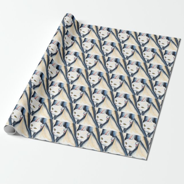 Schöne, moderne Niedliche Aquarellkatze Geschenkpapier (Ungerollt)