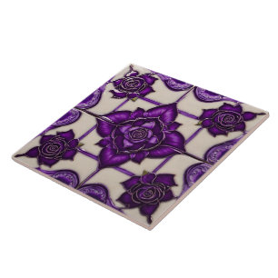 Schöne moderne Sammlung violetter Rosen Fliese
