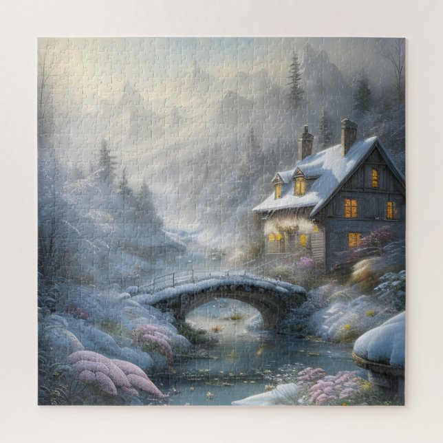 Schöne moderne Schneewinterlandschaft Puzzle (Vertikal)