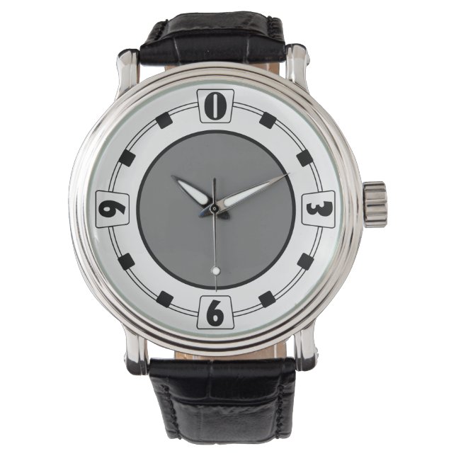 Schöne, moderne Uhr mit einem modischen Zifferblat (Vorderseite)