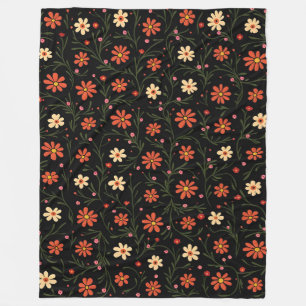 Schöne moderne Vintage-Blumenkollektion Fleecedecke
