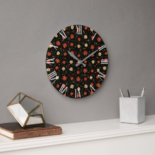 Schöne moderne Vintage-Blumenkollektion Große Wanduhr