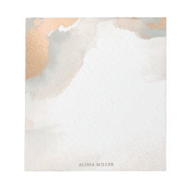 Schöne moderne Wasserfarbe Abstrakte Rose Gold Notizblock