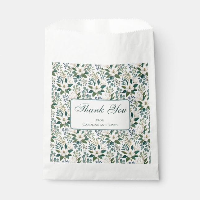 Schöne moderne weiße Blumen und Beeren Geschenktütchen (Vorderseite)