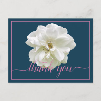 Schöne moderne weiße Rose Botanical Dankeschön Postkarte