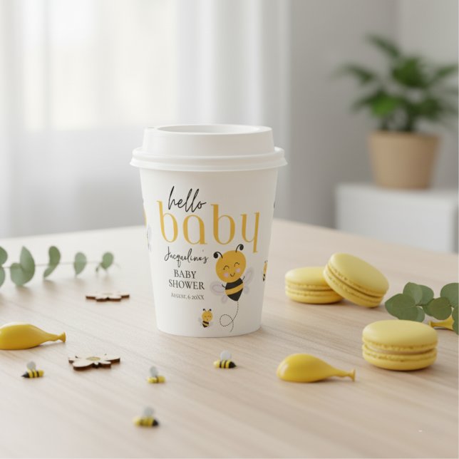 Schöne Momente: Hallo Baby Bienendusche Pappbecher (Bee-utiful Moments: Hello Baby Bee Shower Paper Cups)