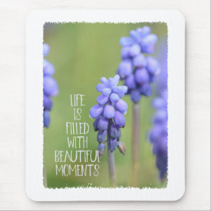 Schöne Momente Purple Blumen Mousepad
