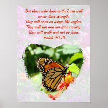 SCHÖNE MONARCH BUTTERFLY ISAIAH 40:31 VERSE