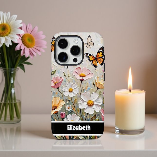 Schöne Monarchschmetterlinge farbenfrohe Wildblume Case-Mate iPhone Hülle (Von Creator hochgeladen)