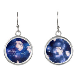Schöne Moon Stars Galaxie Universum angepasster Te Ohrringe