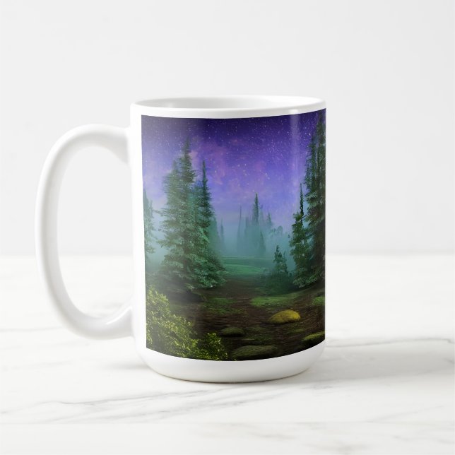 Schöne Moonlight Wilderness Szene Kaffeetasse (Links)