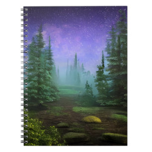 Schöne Moonlight Wilderness Szene Notizblock