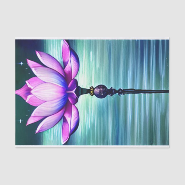 Schöne Moonlit Pink Lotus Blume Seidenpapier (Vorderseite)
