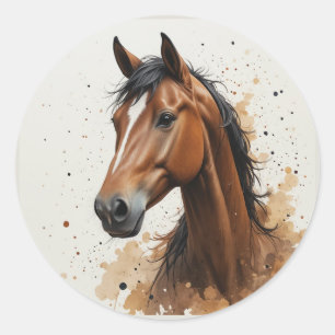 Schöne Morgan Horse Tier Kunst Runder Aufkleber
