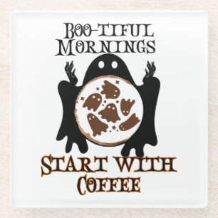 Schöne Morgen beginnen mit Kaffee.w Glasuntersetzer