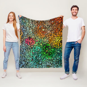 Schöne Mosaik Fleecedecke
