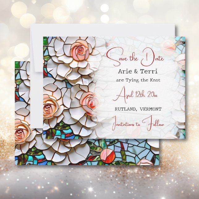 Schöne Mosaik-Hochzeit aus Glas und Tile Save The Date (Von Creator hochgeladen)