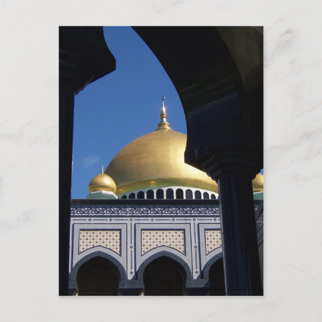Schöne Moschee mit vergoldeter Kuppel Postkarte (Vorderseite)
