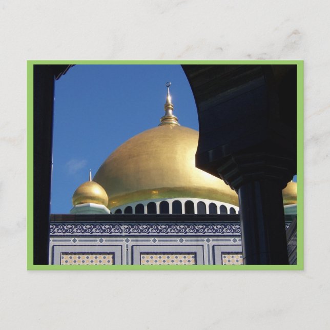 Schöne Moschee mit vergoldeter Kuppel Postkarte (Vorderseite)