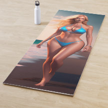 Schöne Motivation Strand Bikini Mädchen Yoga Mat