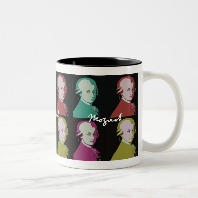 Schöne Mozart-Tasse Zweifarbige Tasse (Rechts)