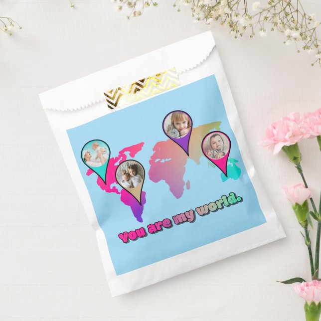 Schöne Multicolor-Weltkarte FotoCollage Geschenktütchen (Versiegelt)