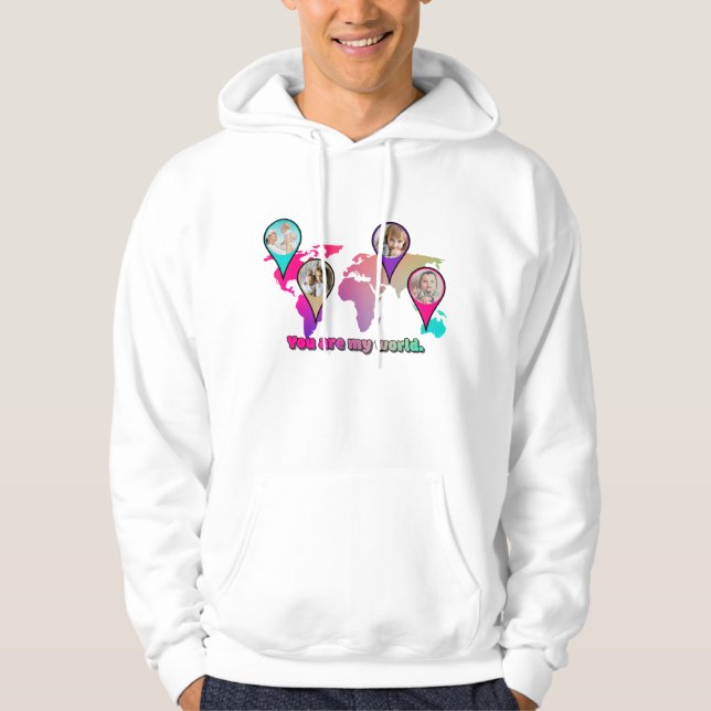 Schöne Multicolor-Weltkarte FotoCollage Hoodie (Vorderseite)