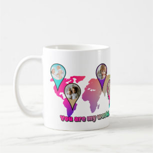 Schöne Multicolor-Weltkarte FotoCollage Kaffeetasse
