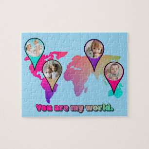 Schöne Multicolor-Weltkarte FotoCollage Puzzle