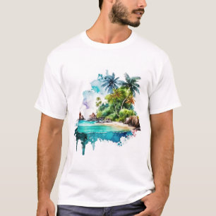 Schöne Muscheln und Wellen des Meeres T-Shirt