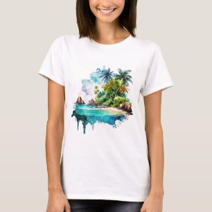 Schöne Muscheln und Wellen des Meeres T-Shirt
