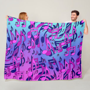 Schöne Musik Aqua Blau Rosa Fröhliche Warme Flanel Fleecedecke