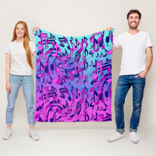 Schöne Musik Aqua Blau Rosa Fröhliche Warme Flanel Fleecedecke