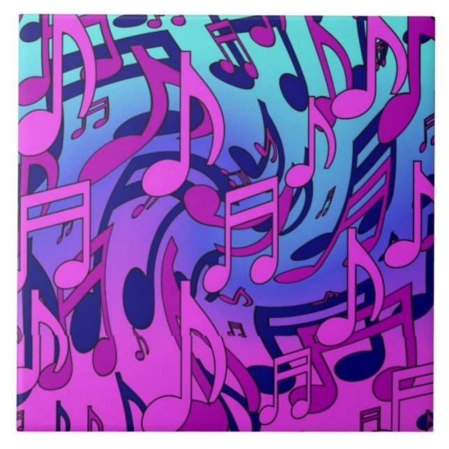 Schöne Musik Farbenfrohe dekorative Keramik Tile Fliese (Vorderseite)